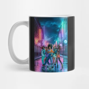 80s teens dancing on the street Mug